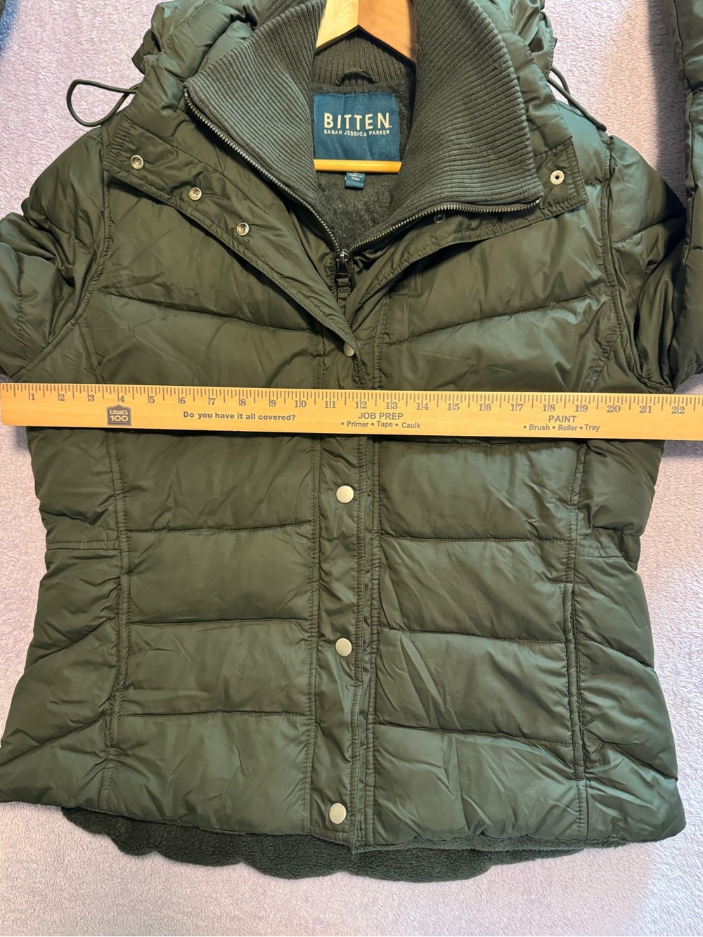Bitten by Sarah Jessica Parker Olive Green Puffer Jacket - Picture 8 of 10